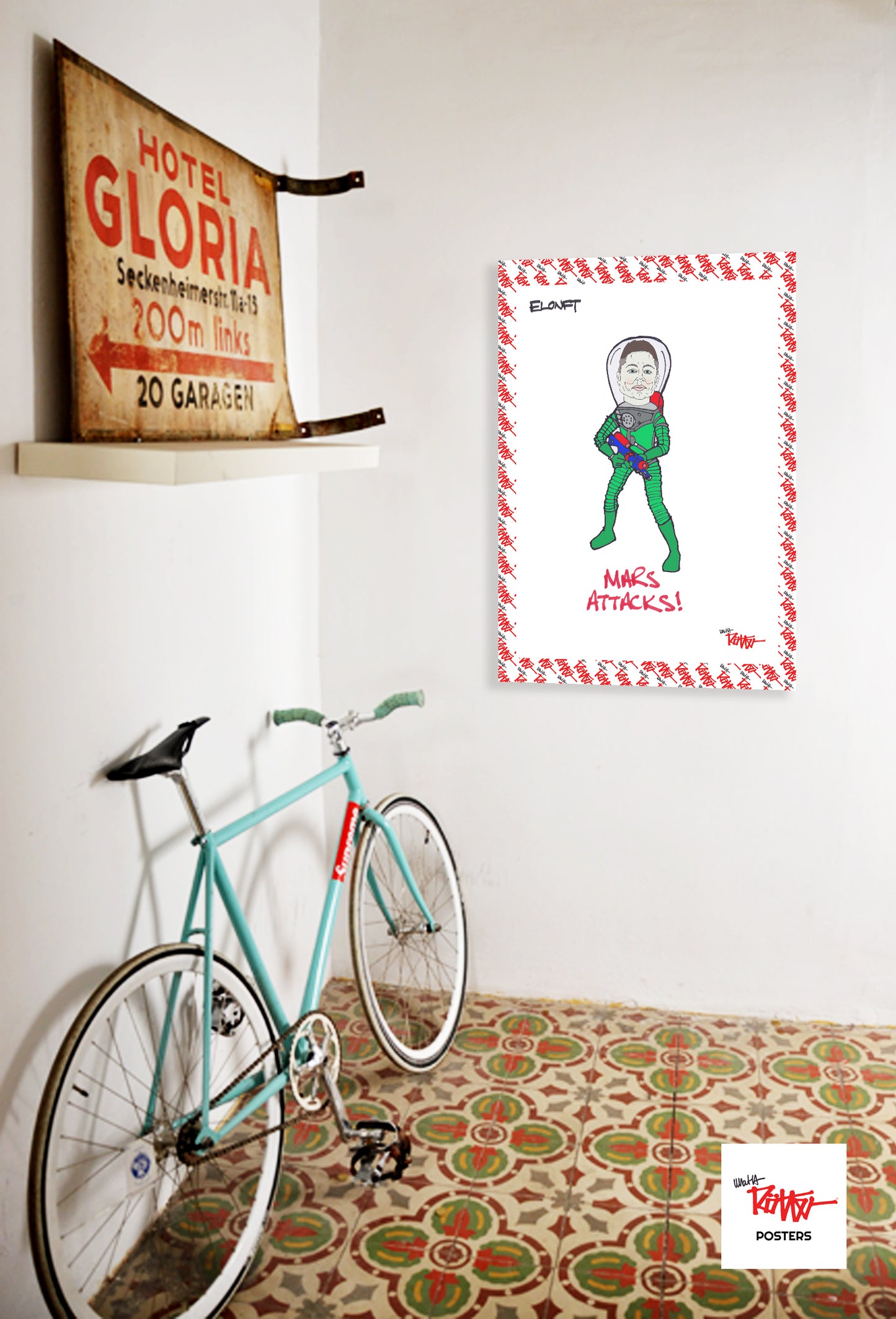 ELON MUSK - MARS ATTACKS - A3 POSTER