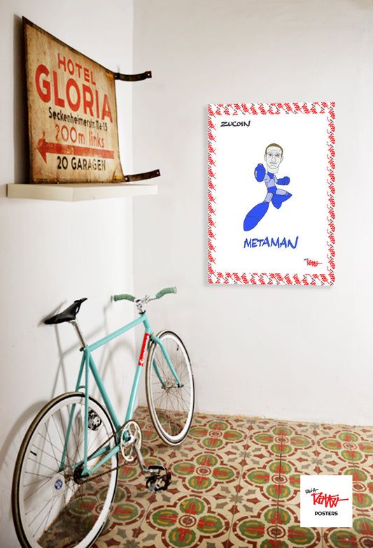 MARK ZUCKERBERG - METAMAN - A3 POSTER