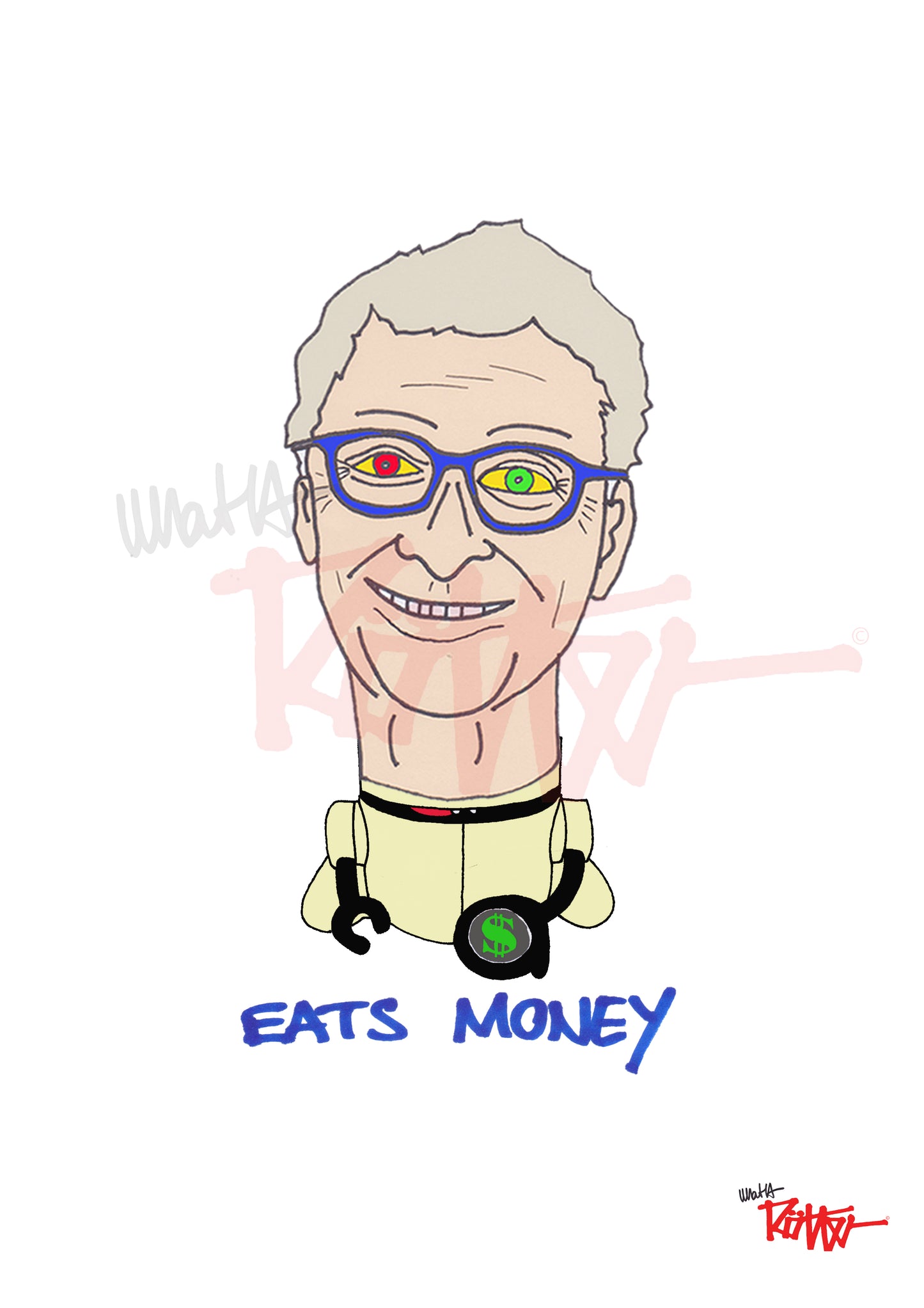BILLBUCKS - EATS MONEY - Organic Unisex Crewneck T-shirt