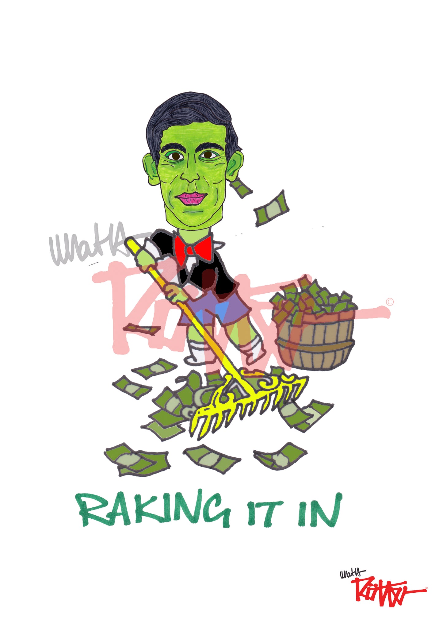 RISHI RICH-RAKING IT IN-T-shirt ras du cou unisexe bio