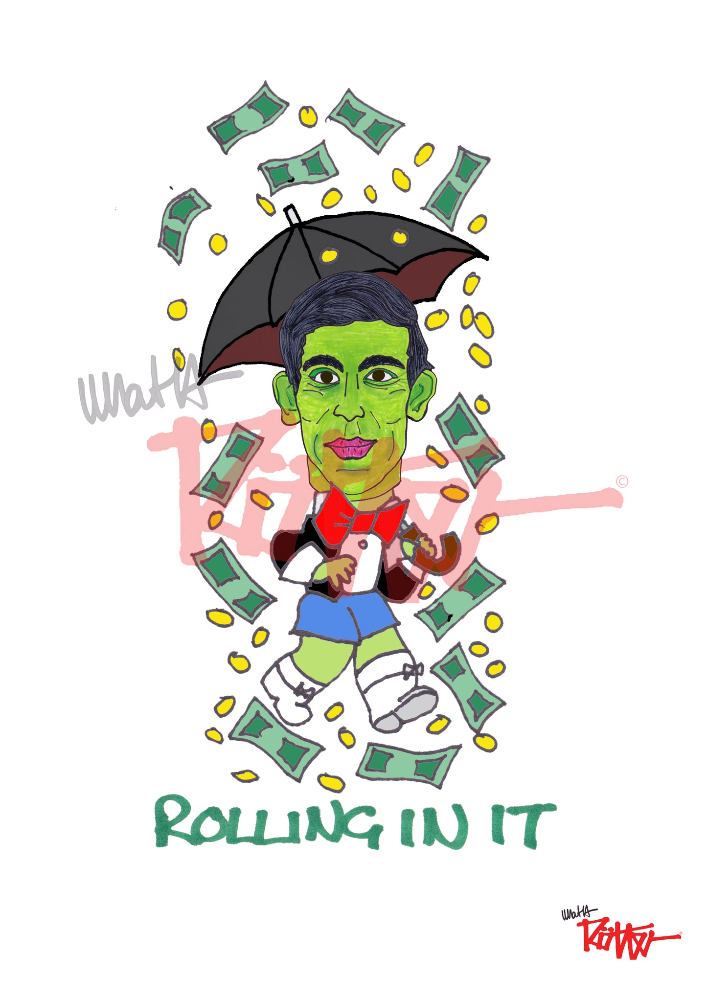 RISHI RICH-ROLLING IN IT-T-shirt ras du cou unisexe bio