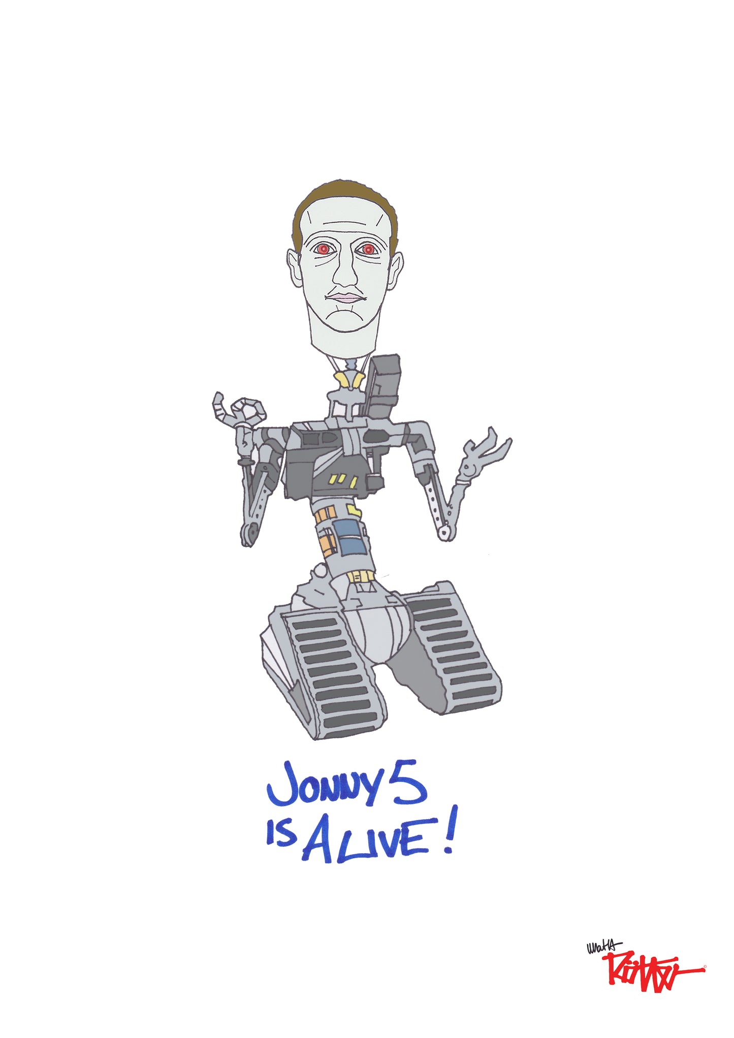 ZUCOIN - JONNY 5 IS ALIVE - T-shirt bio unisexe à col rond 