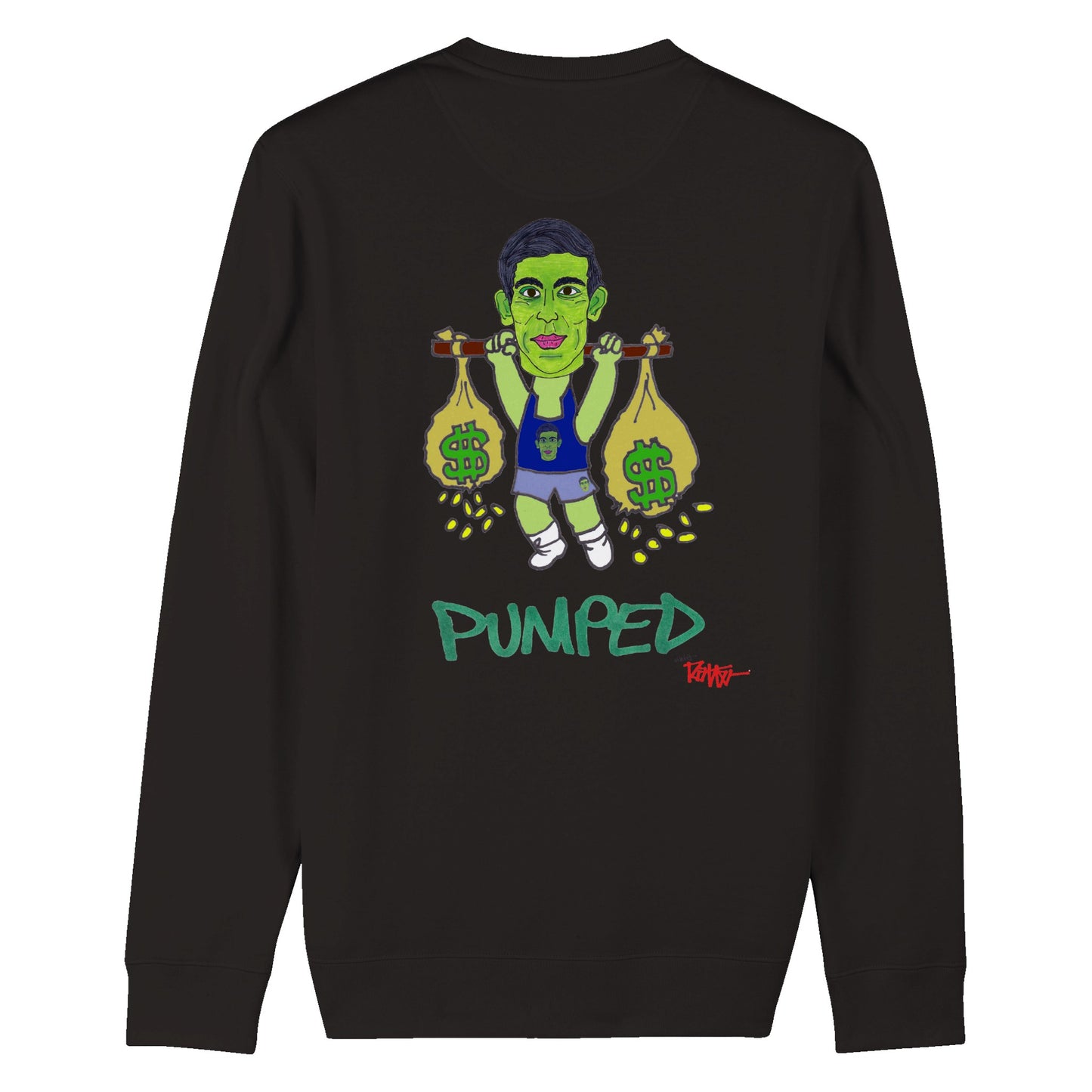 RISHI RICH - PUMPED. Organic Unisex Crewneck Sweatshirt