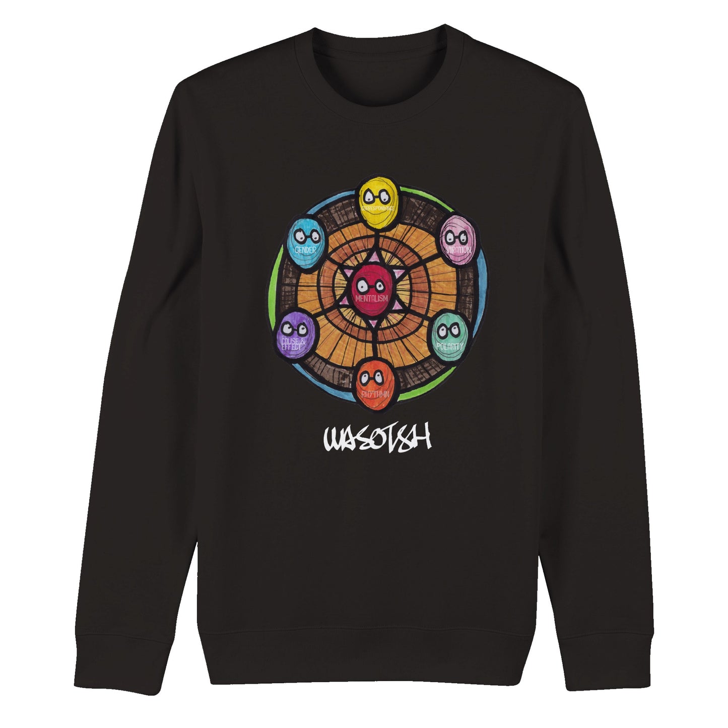 WASOTSH - Sweat-shirt bio unisexe à col rond