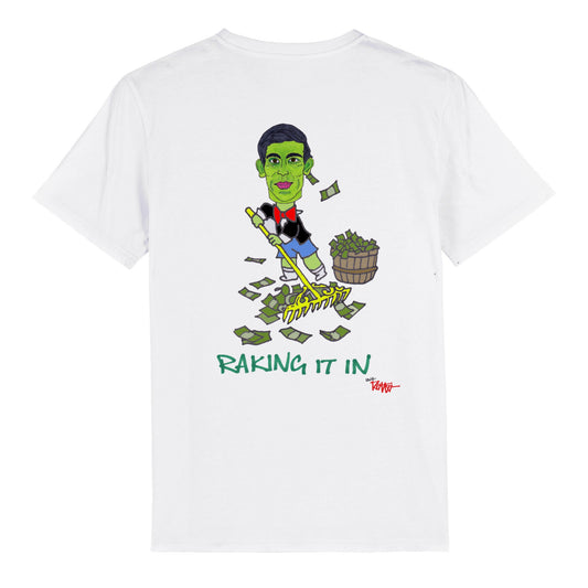RISHI RICH-RAKING IT IN-Organic ユニセックス クルーネック Tシャツ